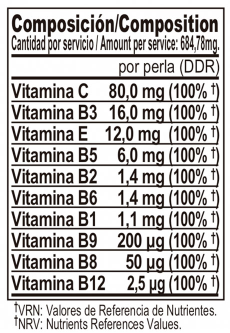 Información nutricional Vita B Complex
